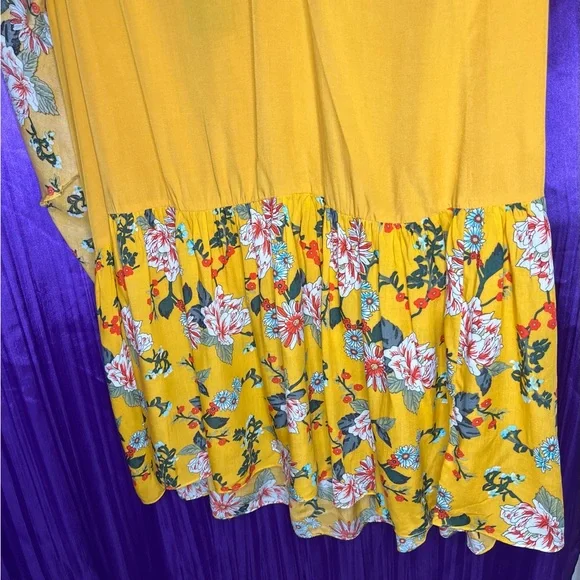 NWT GiGi JAPNA L XL RAYON LIGHTWEIGHT DRESS STRAPS with COLD SHOULDERS MUSTARD - Picture 8 of 13